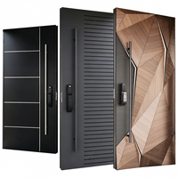 Porte pivotante en aluminium coulé sur mesure de haute qualité, motif géométrique moderne, porte d'entrée sécurisée résidentielle