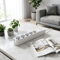 Multipresa Con USB Con Interruttore a Preale Dispone Di 5 Voies 10/16A Schuko