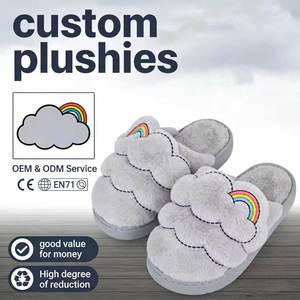 Ensemble de pantoufles en <span class=keywords><strong>peluche</strong></span> personnalisées en forme de nuage, pantoufles douces pour la décoration de la maison et cadeau promotionnel - Product Image 1