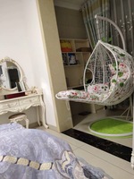 Fauteuil suspendu en rotin moderne et respirant avec coussin imperméable et support robuste pour balcon, jardin, extérieur, salon, parc