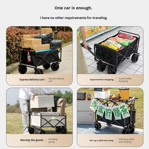 Carrito de Camping Plegable y Portátil de Color Rosa para las Cuatro Estaciones, Ideal para Picnics, Campamentos, Senderismo y Barbacoas - Product Image 3