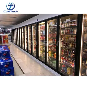 Supermercado Display Cold Storage Walk-In Cooler Room con puerta de vidrio