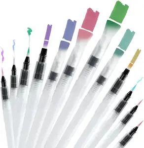 BOMEIJIA 6pcs Portable Paint Brush Water Color Brush Soft Watercolor Brush Pen for Beginner Painting Drawing Art Supplier