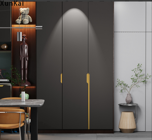 <strong>Modern</strong> Matt <strong>Black</strong> Finish Aluminum Alloy Furniture Handles &amp; <strong>Knobs</strong> for Bedroom Bathroom Kitchen Cabinets Wardrobe Dressers - Product Image 2