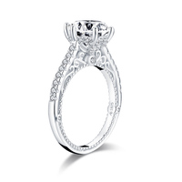 Bijoux Cadeaux Trendy 925 Sterling Silver 3 CT Round Cut Halo Ring Engagement cubique zircon Wedding Silver Rings