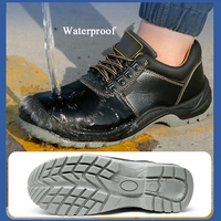 Bottes de sécurité unisexes en cuir, coupe basse, à lacets, durables, antidérapantes, avec embout en acier, pour machines et travaux de sécurité