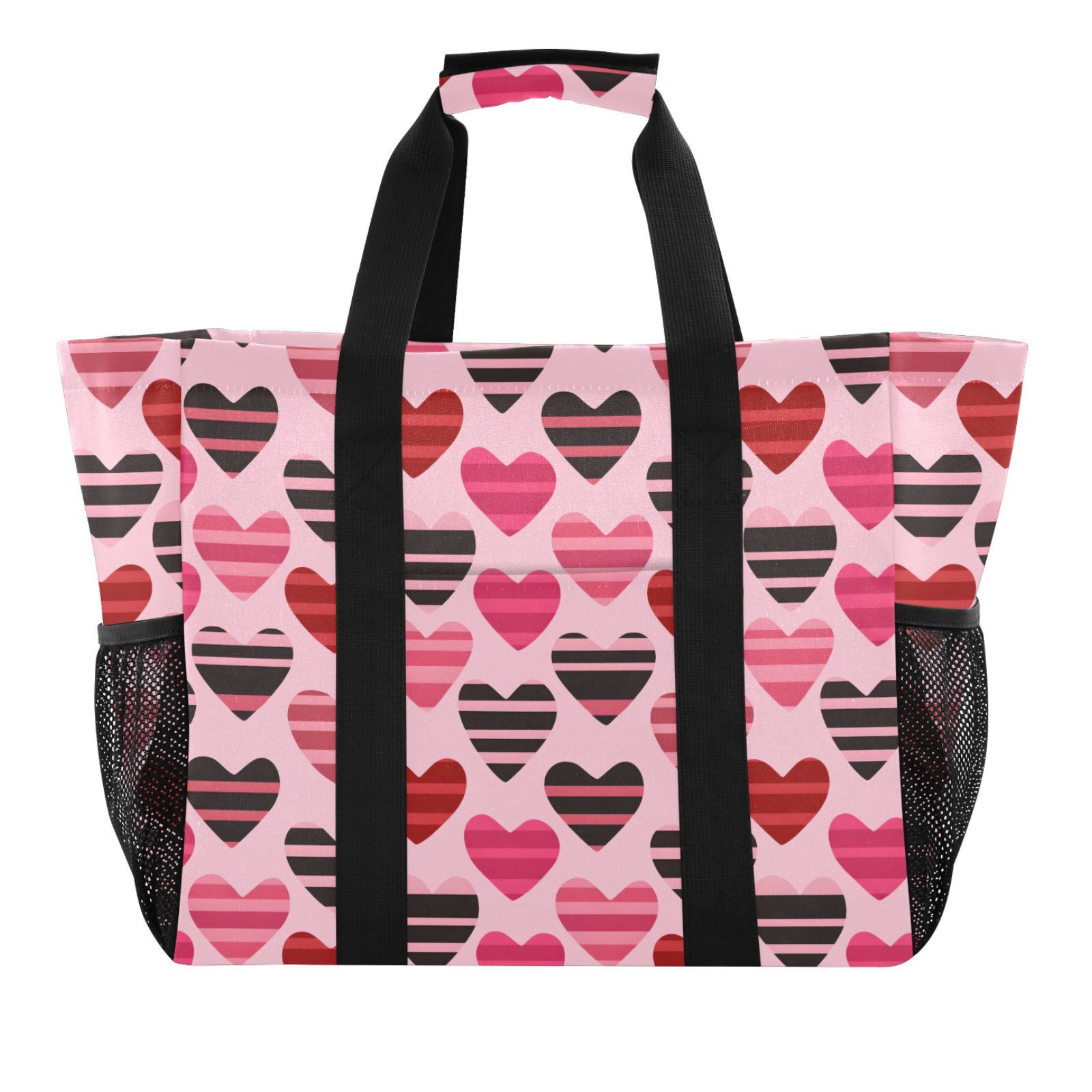 Pink Striped Hearts