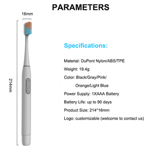 ลูลาแปรงสีฟันไฟฟ้าแบบพกพาและบางดีไซน์ตามสั่งสำหรับผู้ใหญ่ - Product Image 4