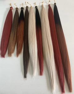 Extensions de cheveux lisses et soyeuses en <span class=keywords><strong>fibre</strong></span> premium, double trame machine, sans produits chimiques, personnalisables, 100-200 grammes, pour tresses - Product Image 1