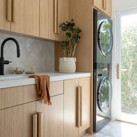 Meuble de lavage autoportant moderne sur mesure pour balcon avec évier et machine à laver, mobilier de maison pour chambre et salon
