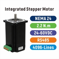 Motor paso a paso integrado de bucle cerrado Nema 24 de alto par y bajo ruido, 2.2 Nm máx., RS485 para máquinas herramienta CNC (ODM/OEM)