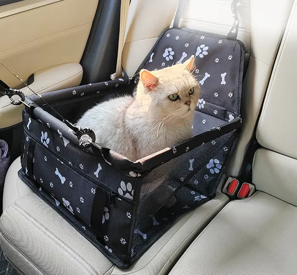 กรงใส่สัตว์เลี้ยงแบบเบาะรถยนต์ออกซ์ฟอร์ด,กระเป๋าเดินทางเนื้อผ้านุ่มสามารถซักได้ระบายอากาศได้ดีสำหรับสุนัขและแมว