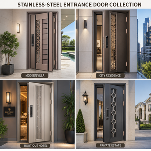 Porta d'Ingresso Principale di Sicurezza in Acciaio Inox su Misura per Villa di Lusso, <span class=keywords><strong>Design</strong></span> Moderno per Esterno - Product Image 2