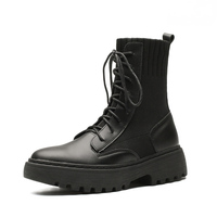 Bottes à lacets en cuir pour femmes, vente en gros directe d'usine, bottes de haute qualité pour femmes