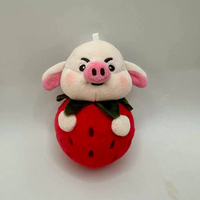 Boneka Babi Stroberi Desain Kustom ODM/ODM, Boneka Babi Plush Kustom, Boneka Babi Lucu Isi Kapas Lembut, Mainan Babi Plush