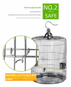 Jaula Grande de Cría de Aves Vivas de Acero Inoxidable Sólido, Ecológica, Transpirable, con Bandeja Metálica y Asa de Hierro, Venta al por Mayor - Product Image 3