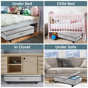 With Wheels Removable Underbed <b>Storage</b> Multi-functional Clothing Organizer Portable Underbed <b>Storage</b> - Product Image 3