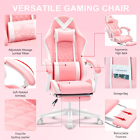 Haute Qualité Rose Jeu Économie Lecteur Jolies Filles Blanc Scorpion Racing Gaming Gamer Chaise Pivotante Avec Repose-pieds pour Enfants
