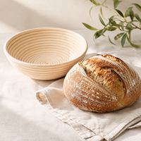 Panier de levage artisanal en rotin indonésien pour la fabrication de pain au levain et les boulangeries professionnelles