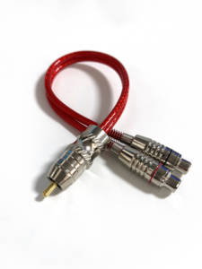 2 female to 1 RCA male audio cable, nickel-plated plug, high-density braiding, stable transmission, high-fidelity stereo sound - Product Image 3
