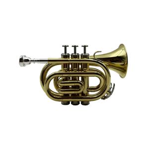 SEASOUND Mini <span class=keywords><strong>trompette</strong></span> de poche OEM JYPT406 Instrument de tonalité BB en laiton doré bon marché - Product Image 6