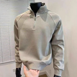 Sudadera Casual Versátil para Hombre, Otoño-Invierno 2026, con Cierre de Media Cremallera, Diseño de Parches, Hombros Caídos y Cuello Alto - Product Image 2