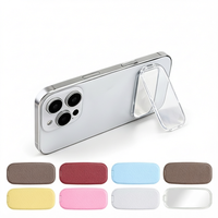 Cadeaux promotionnels, support de téléphone portable universel avec logo imprimé, transparent, en matériau ABS, anti-vibration, avec miroir