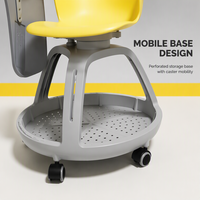 Chaise de formation mobile avec bureau d'écriture, porte-gobelet et roulettes pour salles de classe, bureaux et salles de formation - Vente en gros