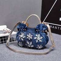 Sac fourre-tout en toile mini tendance pour femme, style rétro européen et américain, orné de strass et de diamants, idéal pour toutes les occasions