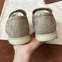 Mocassins montants pour hommes en cuir gaufré crocodile, à enfiler, semelle souple, style Old Money décontracté, chaussures de luxe italiennes originales