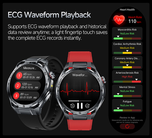 Reloj Inteligente Deportivo de Acero Inoxidable ET474 IP68 Resistente al Agua con Linterna, ECG, Monitor de Frecuencia Cardíaca y Presión Arterial - Product Image 6