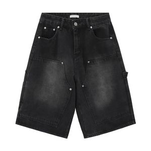 Shorts Vintage Washed Y2k da <span class=keywords><strong>uomo</strong></span> in Denim Casual in bianco jeans <span class=keywords><strong>corti</strong></span> da <span class=keywords><strong>uomo</strong></span> con ricamo estivo personalizzato da <span class=keywords><strong>uomo</strong></span> - Product Image 2