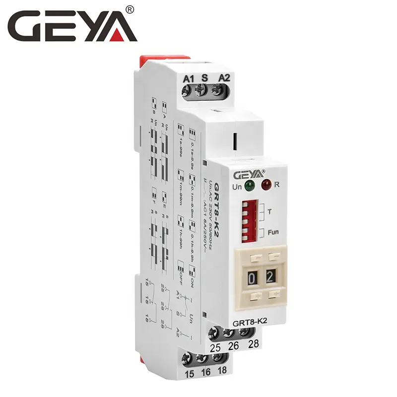 GEYA GRT8-K مؤقت رقمي التتابع ومجموعة تأخير 0.1 ثانية-99 ساعة الرقمية الاتصال تحديد AC220V أو أس/DC12V-240V 50-60Hz