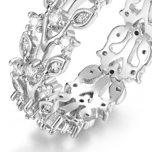 Elegante <span class=keywords><strong>Anello</strong></span> con Albero <span class=keywords><strong>della</strong></span> <span class=keywords><strong>Vita</strong></span> in Moissanite, <span class=keywords><strong>Argento</strong></span> Sterling 925 Placcato Rodio, Gioiello per Matrimonio e Fidanzamento per Donne - Product Image 4