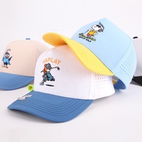 Casquette de baseball personnalisée à 5 panneaux avec découpe laser, logo brodé, en polyester, pour le sport et le golf, avec trous