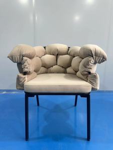 Poltrona Singola <span class=keywords><strong>Aviator</strong></span> di Lusso Moderna in Tessuto, Sedia da Pranzo Popolare all'Ingrosso - Product Image 5