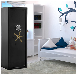 Modern 5-Spoke Gold Vault <strong>Door</strong> Handle with Euro Profile Cylinder Lock Escutcheon for Gun Safes by Mosler and Other Mosler Safes - Product Image 5