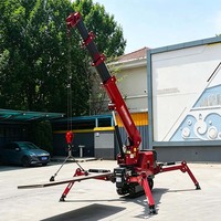 Mini-grue araignée de 1,5 tonne sur chenilles en caoutchouc pour l'entretien des postes de transformation de toit en espaces étroits