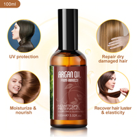 Marque distributeur personnalisée importation professionnelle du Maroc huile produits de soins capillaires huile capillaire d'argan rafraîchissante sans rinçage