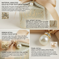 Boîte à dragées de luxe personnalisée avec paillettes dorées, perles et ruban, emballage élégant pour bonbons de mariage et cadeaux de fête
