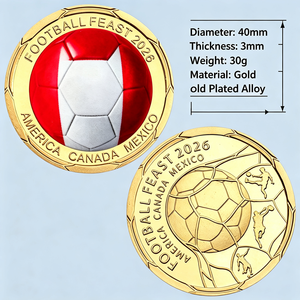 Pièce de monnaie commémorative 3D de football <span class=keywords><strong>FIFA</strong></span> 2026 des 48 équipes, médaille en métal de collection, décoration d'intérieur - Product Image 6