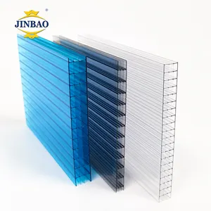JINBAO 6mm 8mm 10mm UV Plastic building roofing material polycarbonate 2 wall pc sunshine hollow sheet