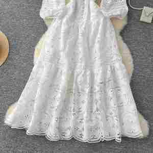 Vestido Midi Informal Tipo Túnica Vintage Tejido Ecológico para Invierno 2024, para Mujer, de Poliéster/Algodón Transpirable, con Mangas Farol - Product Image 3