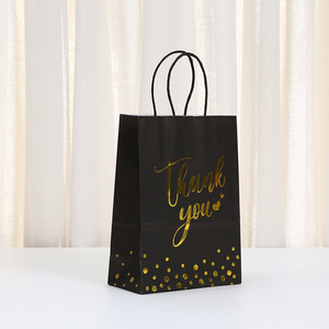 Bolsa <span class=keywords><strong>de</strong></span> Regalo <span class=keywords><strong>de</strong></span> Papel Kraft Hecha a Mano con Lámina Dorada 'Gracias' <span class=keywords><strong>para</strong></span> Revelación <span class=keywords><strong>de</strong></span> Género, Boda, Dulces, Fiesta, Embalaje Elegante - Product Image 3