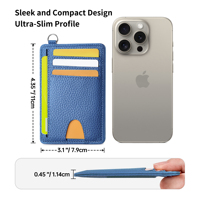 Porte-cartes RFID anti-électronique personnalisé en similicuir grainé, fin et minimaliste, pour homme et femme, à insérer dans la poche avant