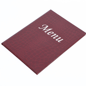 Menú de Bar Personalizado en Piel Sintética de Cocodrilo con Cuatro Esquinas, Menú con Tapa Abatible, Carpetas de Menú para Restaurante - Product Image 1