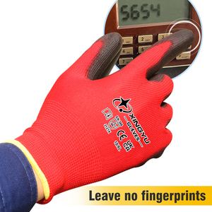 Guantes de Seguridad XINGYU al por Mayor, Certificación CE EN388, Recubrimiento de <span class=keywords><strong>PU</strong></span> de Calibre 13, Guantes de Trabajo Finos y Flexibles para Jardinería, Construcción y Electrónica - Product Image 6