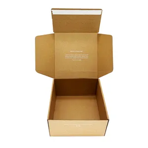 Eco Friendly Natural Self Sealing Mailer Box Custom Logo Kraft Paper Zipper Packaging Boxes For Gift Mailing Business