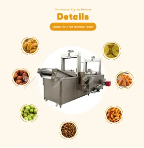 Professional continuous electric peanut frying machine commercial potato chips fryer gas automatic deep nut frying machine