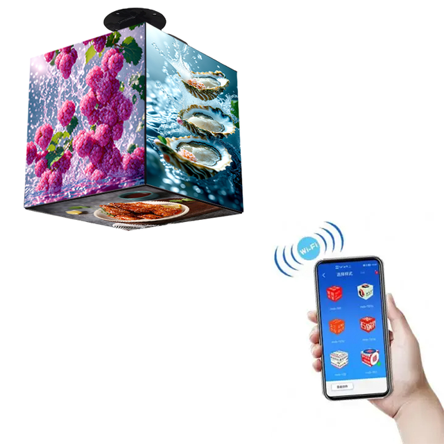 HD Waterproof Indoor and Outdoor P2.5 P3 P4 5 Sides Cube LED Display WIFI Controlled for Shopping Mall Advertising